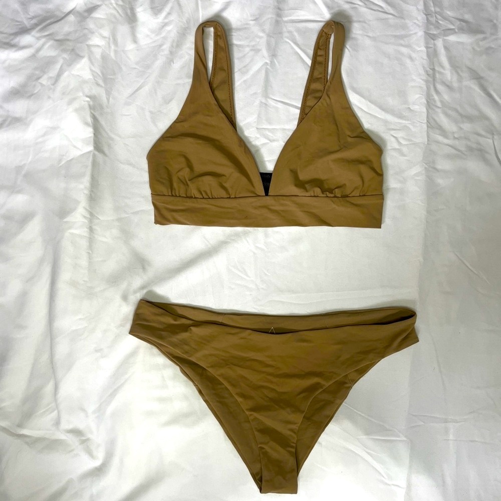 EUC Boys + Arrows Tan Bikini Set M 👙☀️💦